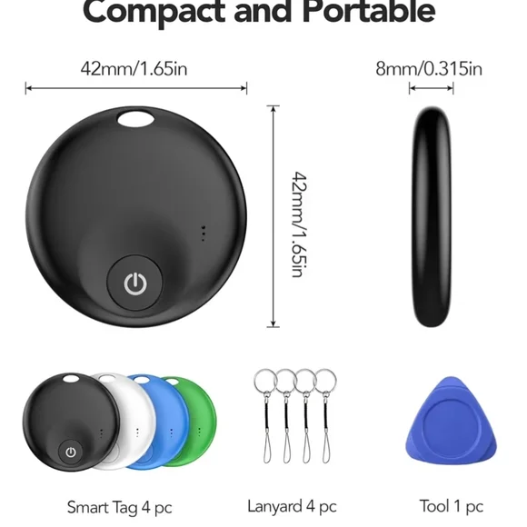 4 Pack Bluetooth Tracker Key Finder Works with Apple Find My App Smart Tag... - Picture 5 of 6